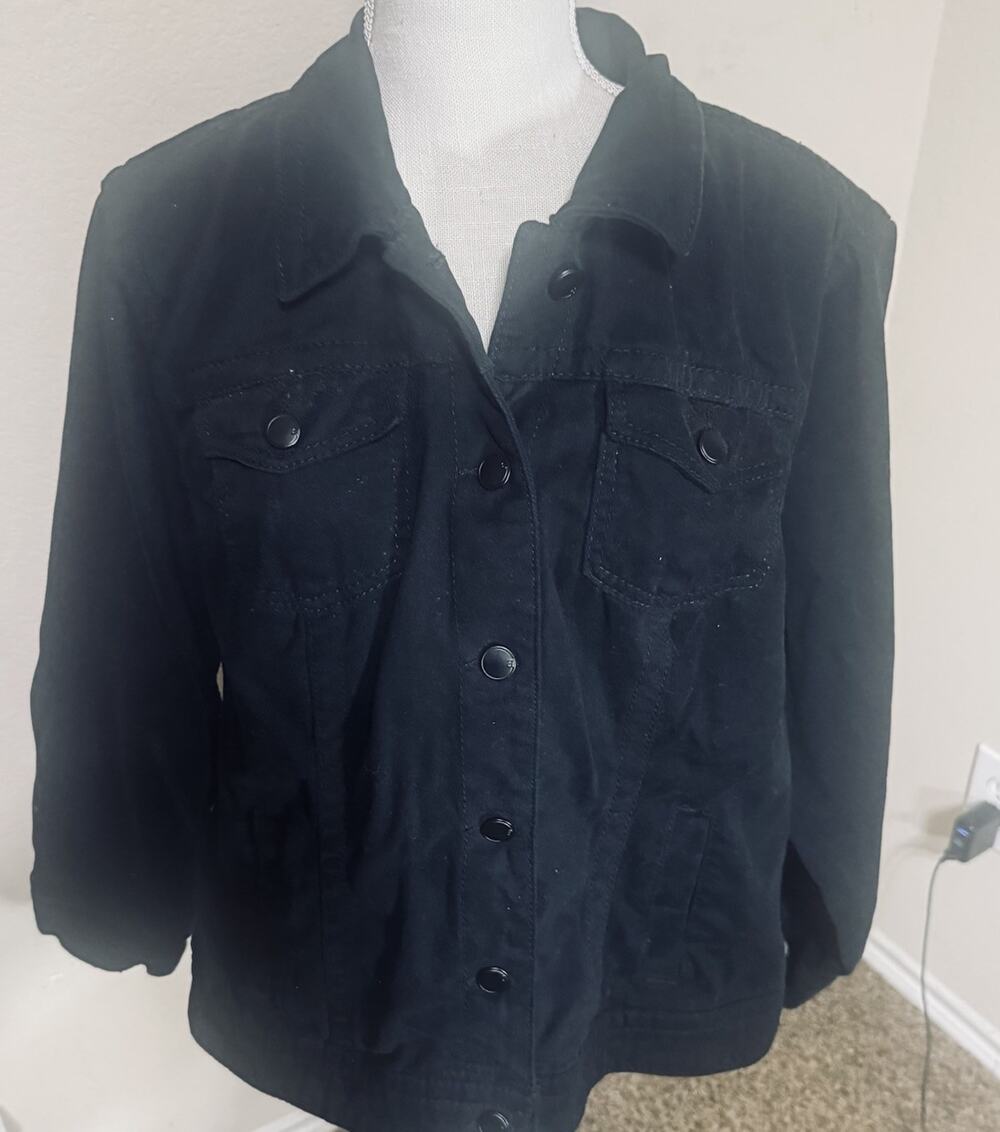 Avenue Vintage Black Denim Jean Jacket Trucker Y2K Women's 18/20